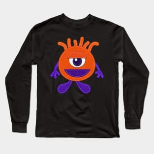 Cute One Eyed Monster | Halloween Orange and Purple Long Sleeve T-Shirt